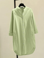 Women Solid Long Tops White Lapel Blusas Fashion Cotton Linen Blouse OL Tunic ZANZEA Casual Baggy Shirts