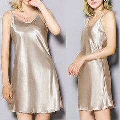 Women's Plus size Nightie Sexy Nightgown Women Summer Silk Night Dress Homewear Nuissette Sleepwear 4XL 5XL White Sleep Dress