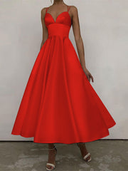 فستان السيدة سيلا البوهيمي لقضاء العطلات بلون واحد مثير وطويل بحمالات على الطراز الأوروبي والأمريكي للحفلات وحمالات الخصر وتنورة بندول ثنائية