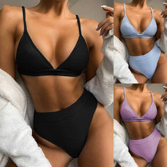 Women Bandeau Bandage Bikini Set Push Up Brazilian Swimwear Beachwear Swimsuit Bikini 2021 Black Swimwear