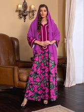 New Printed Dress Hand Embroidered Diamond Arabian National Costume Jalabiya Muslim Women's Dress