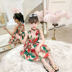 فستان بناتي لربيع وصيف 2020، تنورة صيفية جديدة للأطفال، فستان أميرة من القطن والحرير للفتيات الصغيرات، نمط غربي فائق