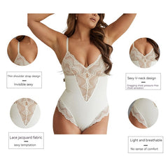 European and American corset sexy V-neck body sculpting jumpsuit summer lace waist ladies breathable sling underwear