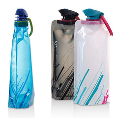 Outdoor folding drinking water bag equipment, travel, cycling, sports, hiking, portable climbing water bottle, water bottle, travel supplies, portable folding water bag