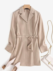 ZANZEA Women Elegant Dresses Solid Turn-Down-Collar Long Sleeve Above Knee Length Dress Fashion Holiday Casual Loose Ladies Vestido Plus Size