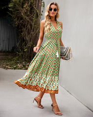 فستان صيفي نسائي فساتين ماكسي بطبعة زهور فستان طويل للشاطئ بوهيمي هيبي ملابس نسائية 2022