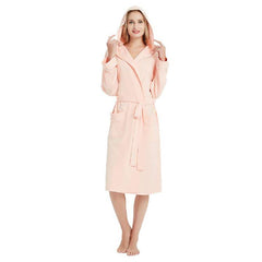 Spring and Autumn Women Robes Plus Size Simple Knit Cotton Hooded Bathrobe Female Thin Long Sleeve Bath Robe 5XL