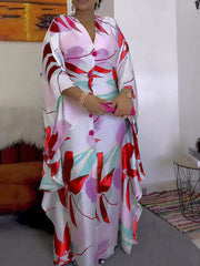 African plus size dress new color matching printing mopping dress