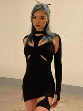 فساتين نسائية ربيعية غير رسمية عالية الشارع قابلة للتمدد ضيقة ومفرغة ومثير فساتين ضيقة جديدة 2022 فساتين سوداء صلبة جديدة بسيطة