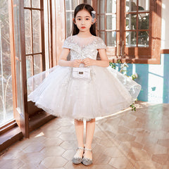 Children's dress wedding little girl birthday dress flower girl host piano costume girls spring