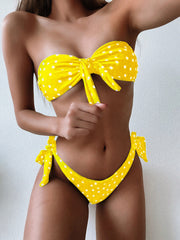 Ladies Swimsuit Dot Print Sexy Split Bikini
