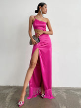 2023 الربيع الصيف المرأة مثير بلون ماكسي حزب فستان ستان سليم Bodycon مساء قلم رصاص مسحوق اللباس