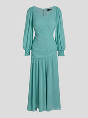 Green Elegant Chiffon Dress