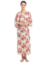 Women's long Bathrobe Floral Print Kimono Long Robe Cotton Bridesmaids Dress LengthSilk Robes Dressing Gown Summer Nightgown elegant Robe