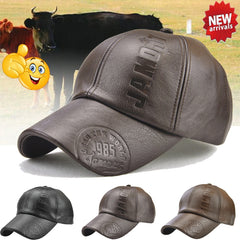 Leather Baseball Cap Men's Fashion Sports Caps Army Military Hat Man Baseball Cap British Vintage Cowhide Leather Hats