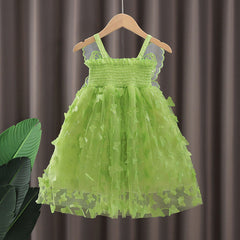 Baby Girl 2023 Summer Dress Mesh Sling Children's Skirt Super Butterfly Dress Children's Dress