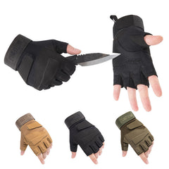 a pair Half Fingers Tactical Gloves Hunting Gloves Soft Tactical Gloves Outdoor Sports Gloves Camping Motorcyle Racing Hiking Gloves
