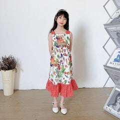 تنورة عائلية جديدة موديل 2023 بتصميم متفجر للفتيات فستان بوهيمي تنورة بحمالات مطبوعة على الطراز الأوروبي والأمريكي