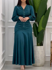 Elegant sheath wrap satin dress