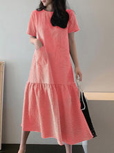 ZANZEA Women Elegant Dresses Grid O-Neck Short Sleeve Vintage Mid-Calf Length Dress Fashion Holiday Casual Loose Ladies Vestido Plus Size