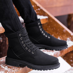 أحذية الشتاء بالإضافة إلى المخملية الدافئة القطنية للرجال التجارة الخارجية الكورية أحذية غير رسمية عالية الجودة أحذية رياضية عصرية خفيفة ومتعددة الاستخدامات أحذية جلدية للشباب