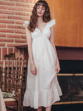 Elegant lace pajamas nightdress with chest pad home service  cotton dress