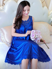 Summer new ladies pajamas, thin sling silk nightdress