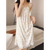 Sling nightdress female summer sexy floral pastoral style pajamas home service