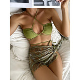New bikini European and American cover skirt bandage swimsuit three-piece swimsuit bikini