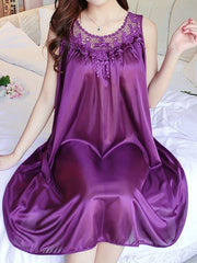 Summer Ladies Pajamas Sexy Ice Silk Sling Nightdress