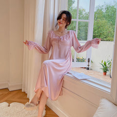جديد لربيع وصيف 2022 فستان نوم نسائي غير رسمي بأشرطة دانتيل ملابس نوم قمصان نوم من الساتان غريس رداء وصيفة العروس بيجامات ملابس نوم