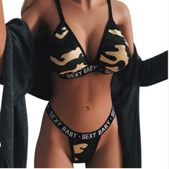 Slim sexy camouflage bikini European and American beach bikini set