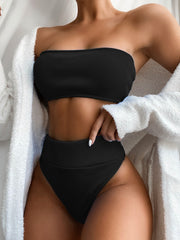 Outer Single Swimsuit Explosive Bikini Hot Selling Bikini European and American Swimwear Solid Color Swimsuit Split Swimwear