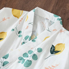 New design Fresh kimono robes women Summer bathrobes 100% Gauze cotton thin casual Floral women nightgowns Japanese bath robes