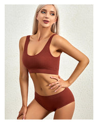 U-neck high waist bikini set