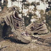 New top layer cowhide + camouflage cloth large size hiking outdoor shoes