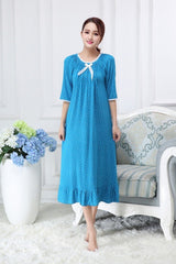 Spring New Lady Girl Nightdress Women Modal Long Type Cotton Cute Princess Nightgown Breathable Elastic Sleepwear Sleepdress