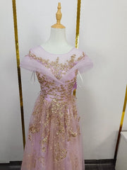 Pink colored yarn spring new one-shoulder bride toast dress banquet annual meeting engagement wedding dress evening dress skirt