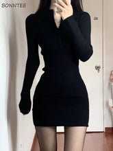 Bodycon Dress Feminine Design Minimalist Sheer Sexy Basic Hot Party Mini Tank Top Korean Style Knit Vintage Empire Autumn Inside