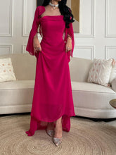 Rose Red Elegant Chiffon Dress