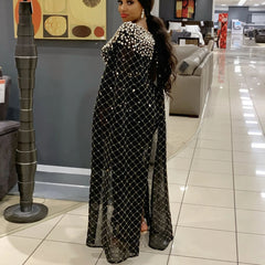 New cross-border European and American dress shawl sprinkled with gold sexy wrap hip slim dress.