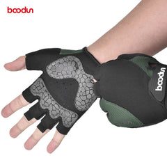 Boodun Summer Cycling Gloves Shockproof Thicken Pad Half Finger Cycling Gloves for Sport Hiking MTB Motorcycle Bike Gloves