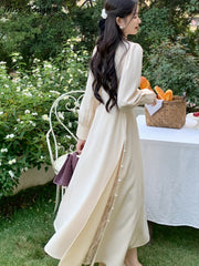 Elegant Midi Women's Designer French Classical Clothing Ladies Spring Autumn Korean Dress 2023