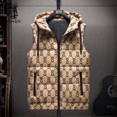 Vest men's autumn and winter thickened down cotton winter vest sleeveless jacket Korean style student trend couple vest vest