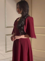 Red Elegant Hot Diamond Waist Dress