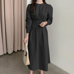 Elegant Office Midi Dress 2022 VONDA Women Vintage Party Maxi Dress Casual Long Sleeve Robe Femme Bohemian Vestido Femininas
