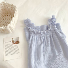 QWEEK Cotton Sleepwear Dresses for Women 2021 Kawaii Night Dress Heart Print Nightgown Cute Nightwear Casual Dress