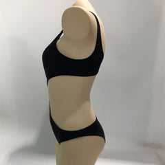 Sea Voice Swimsuit Cross-border European and American Sexy Bikini Hollow Black One-Piece Swimsuit Women