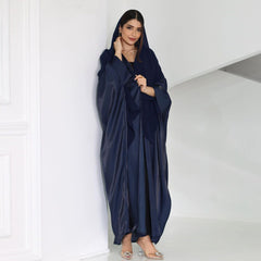 Middle East new satin bright fabric sparkling Arabian apricot Modet fashion modern Abaya Dubai fashion women's clothing