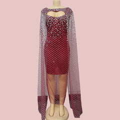 New cross-border European and American dress shawl sprinkled with gold sexy wrap hip slim dress.